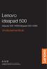 Lenovo ideapad 500. Användarhandbok. ideapad ISK/ideapad ISK